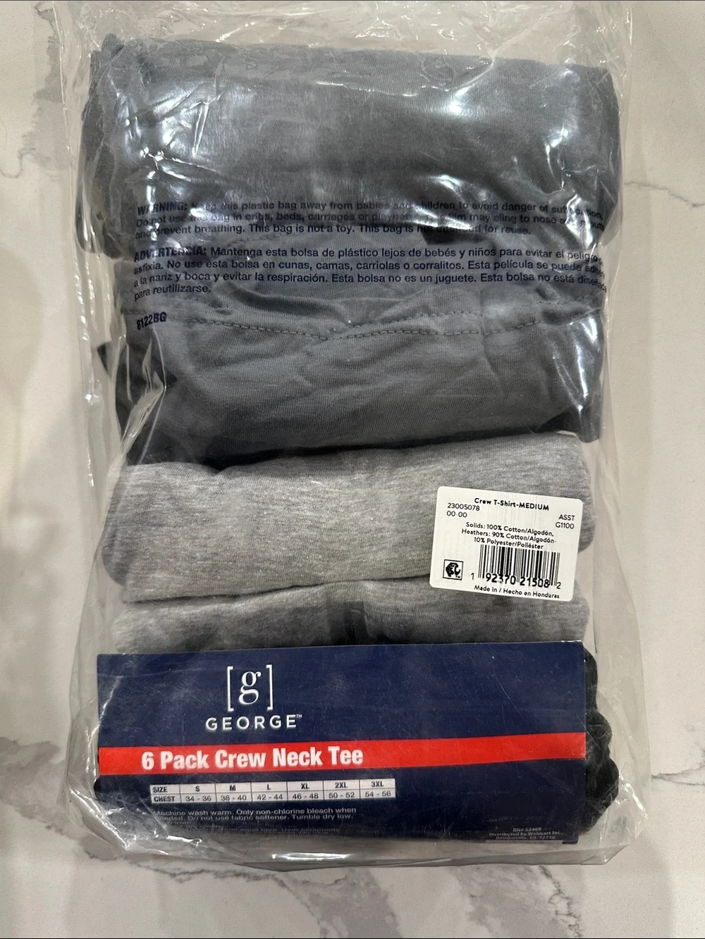 George 4 brand new Crew Neck Tees – Gray & Charcoal & black